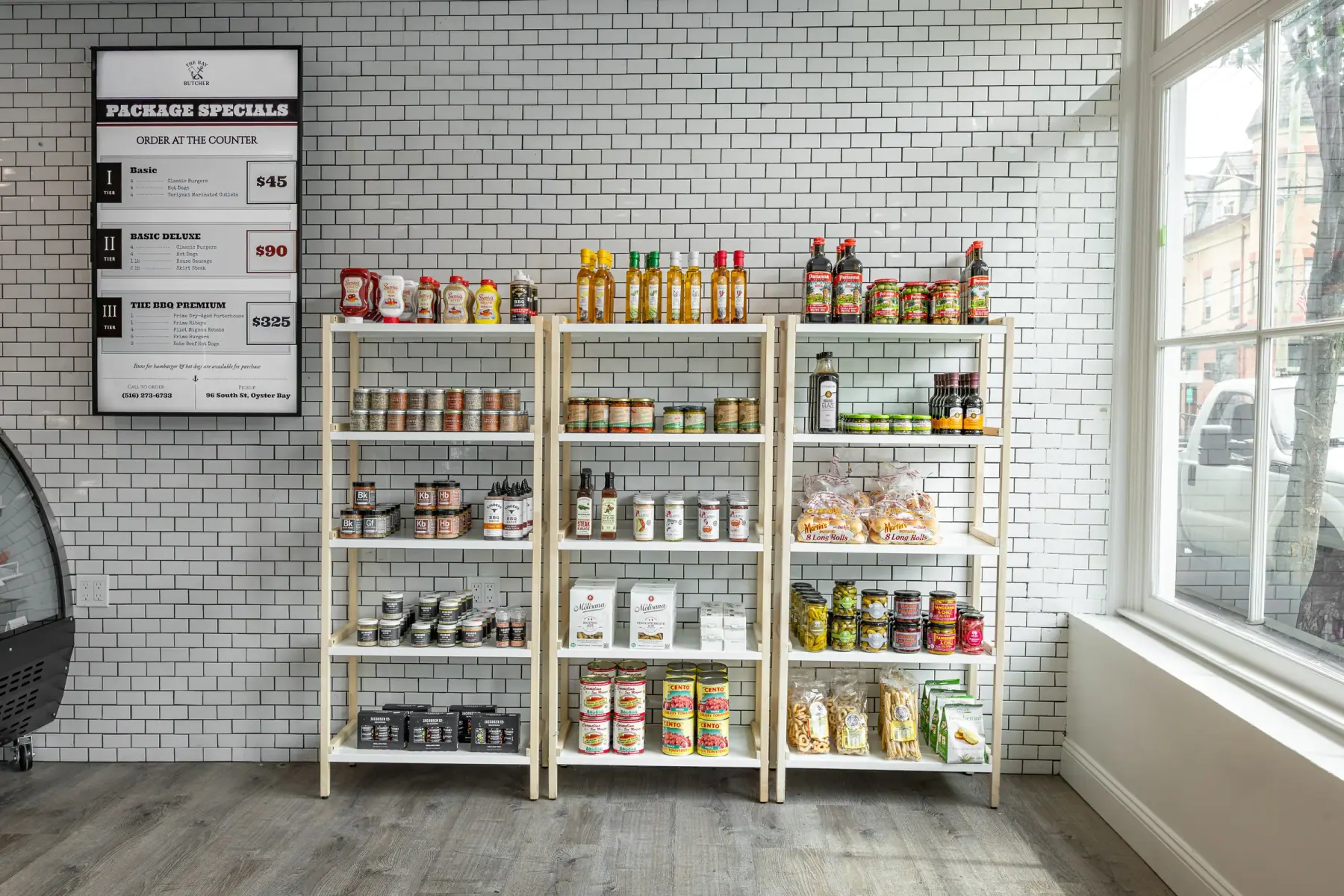 Pantry shelves of packaged specials